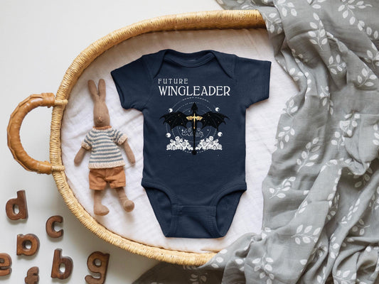 Future Wingleader in Navy Fourth Wing Baby Gift Fourth Wing Baby Shower Nerdy Baby Gift Literary Gift