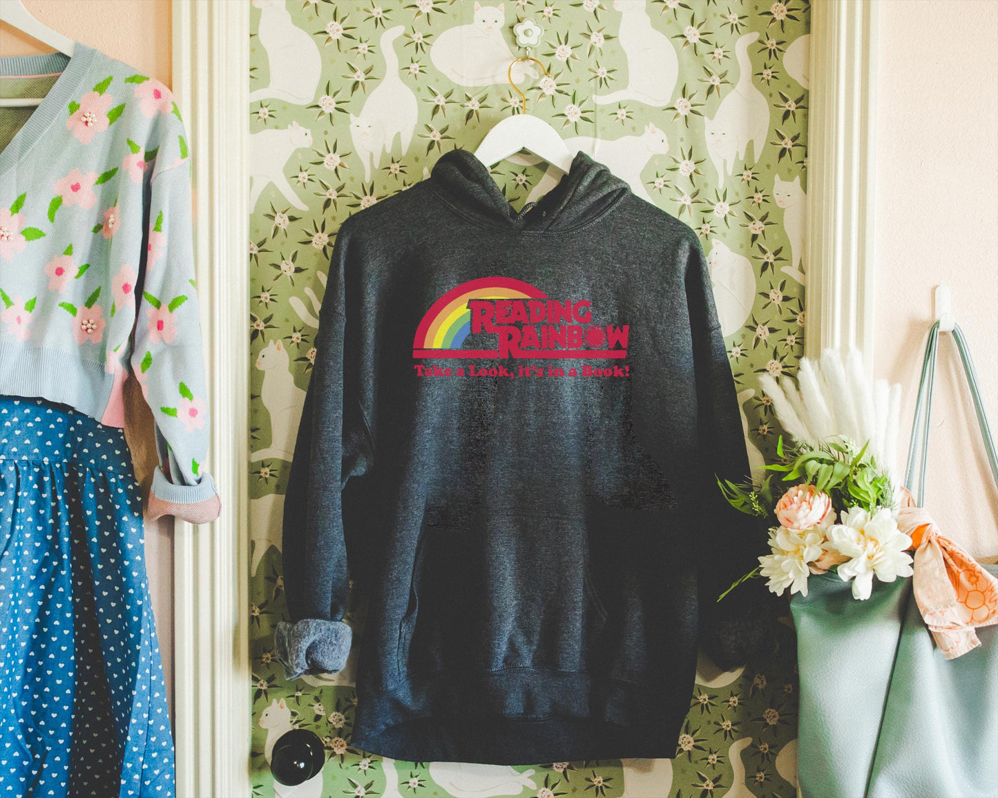 Reading Rainbow Hoodie: Retro 80s Book Lover Sweatshirt