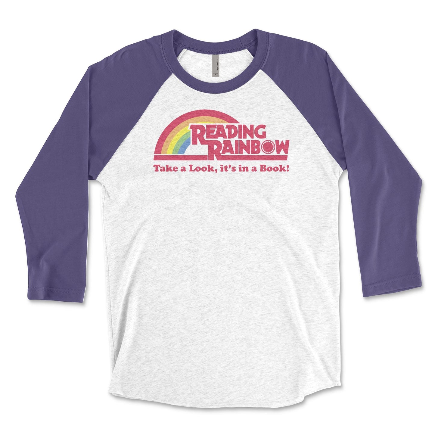 Reading Rainbow Raglan Tee: Vintage Librarian Book Lover Shirt