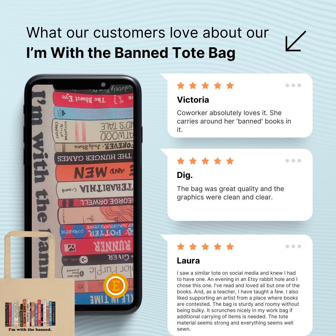 Reading Rainbow Canvas Tote Bag: Retro Bookish Gift