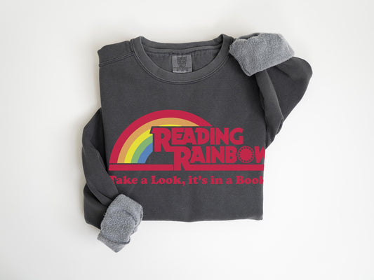Reading Rainbow Sweatshirt: Retro 80s Librarian Gift