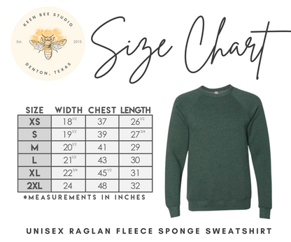 Library is My Happy Place - Librarian Sweatshirt - Size Chart