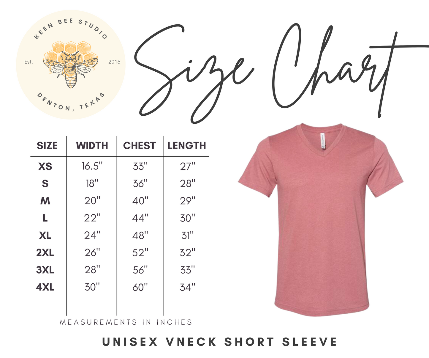 Librarian T-Shirt: Books in My Heart V-Neck, Super-Soft, Lightweight Unisex Tee -Size Chart