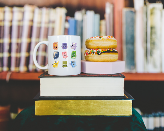 Book Genres White Mug