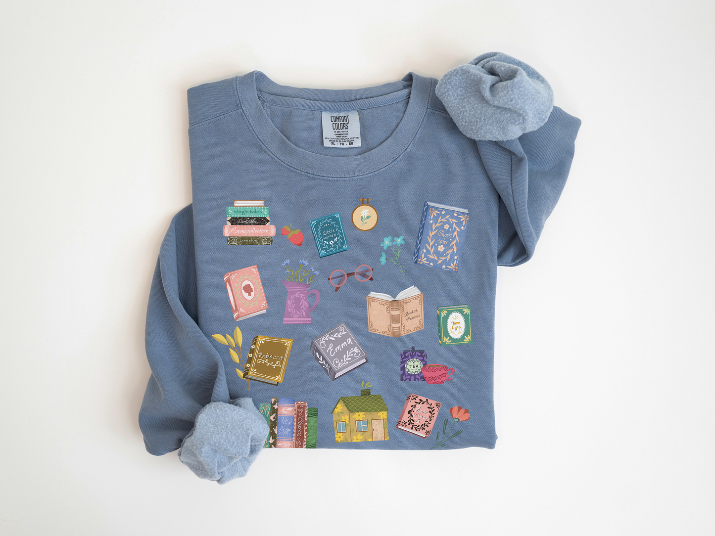 Cozy Reading at Home Unisex Pigment Dyed Librarian Sweatshirt