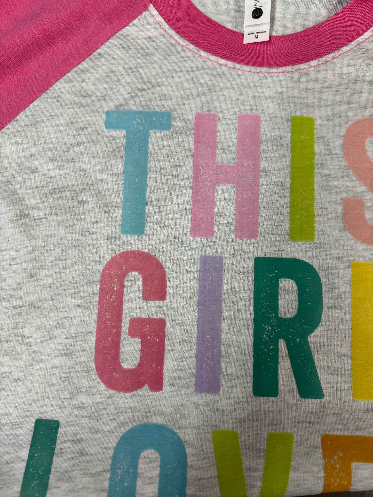 This Girl Loves Books 3/4 Sleeve Raglan T-shirt