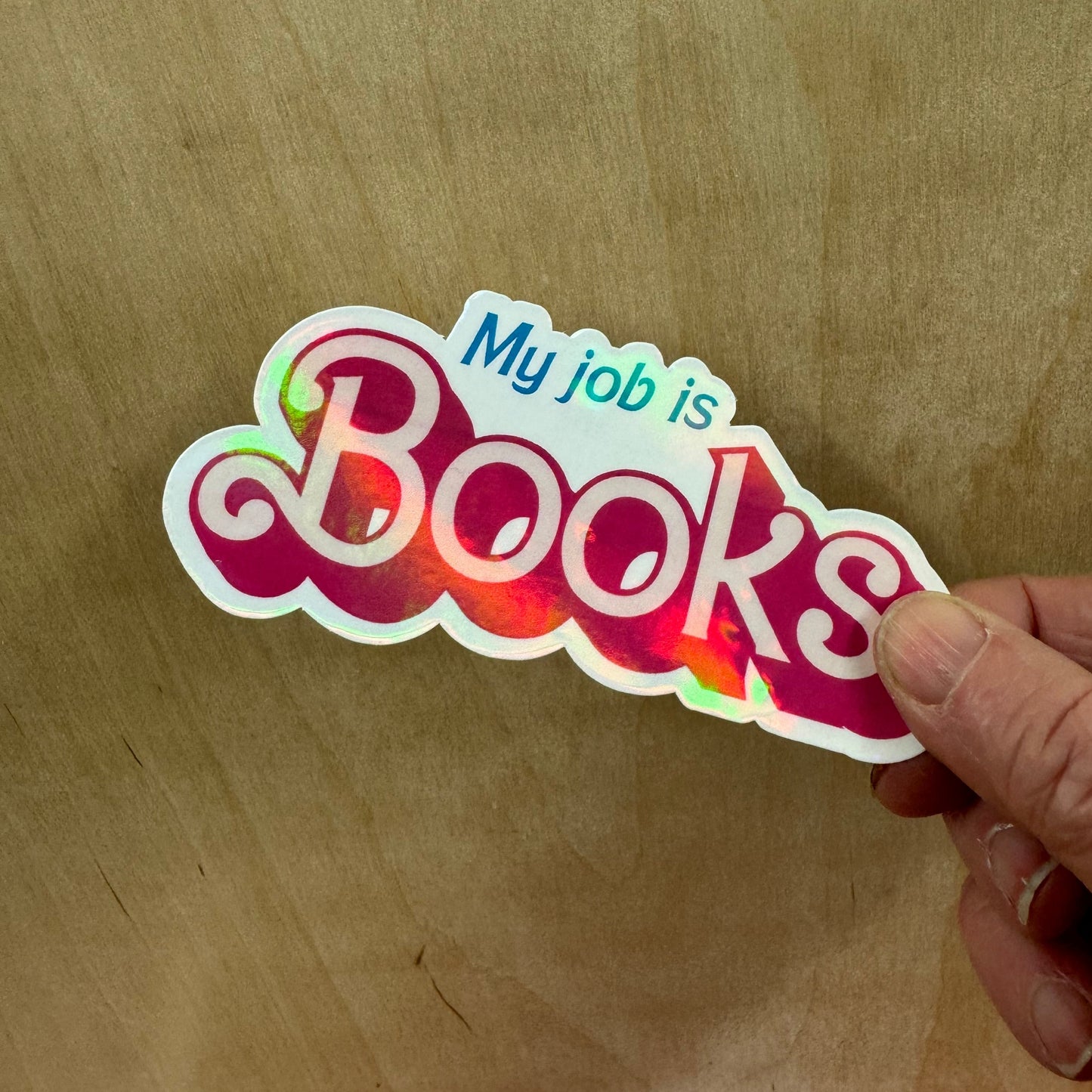 My Job is Books Classic Pink Doll Sticker