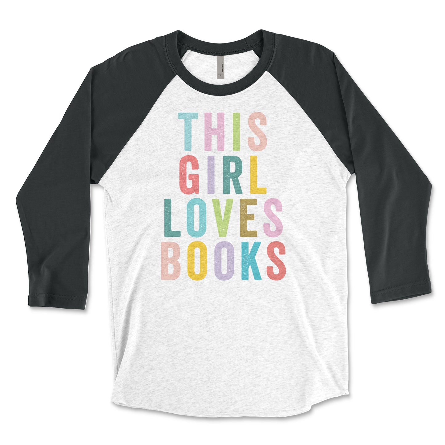 This Girl Loves Books 3/4 Sleeve Raglan T-shirt