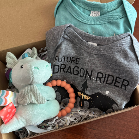 Fourth Wing Nerdy Baby Onesie© Baby Shower Gift Box