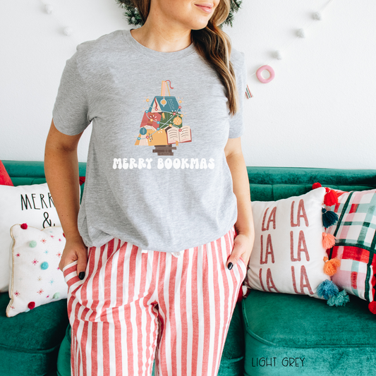 Merry Bookmas Christmas Short Sleeve Tshirt