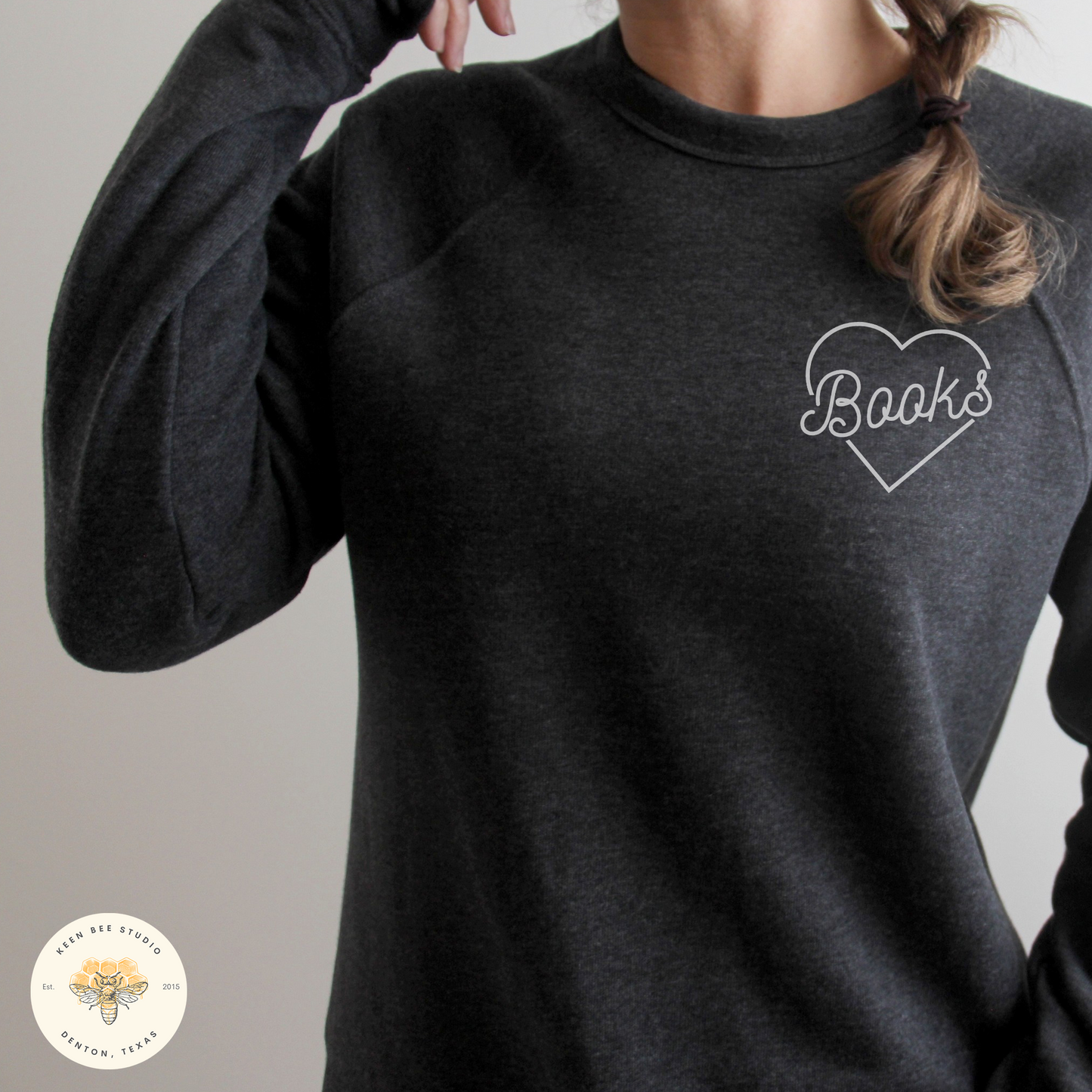 books in my heart librarian sweatshirt