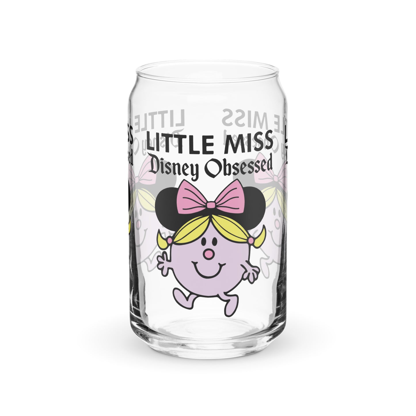 Little Miss Disney Obsessed Glass Can