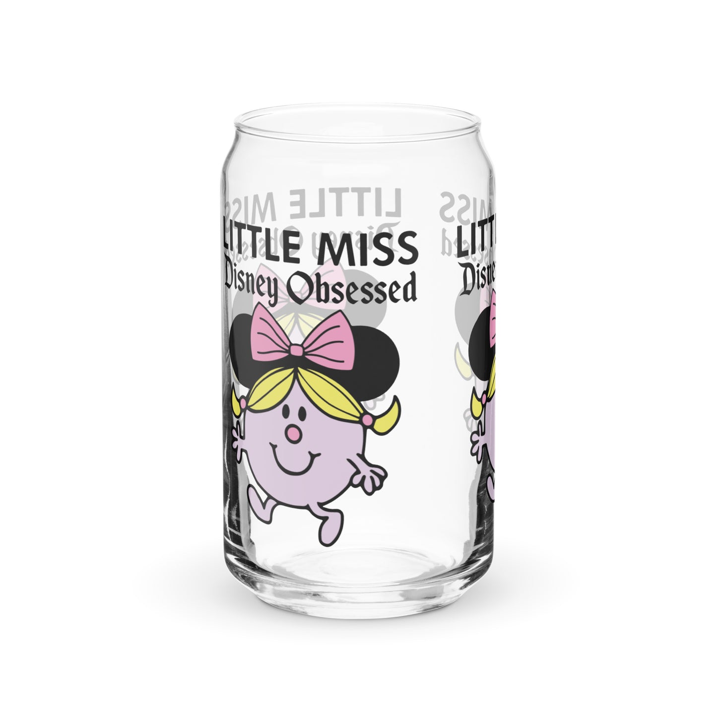 Little Miss Disney Obsessed Glass Can