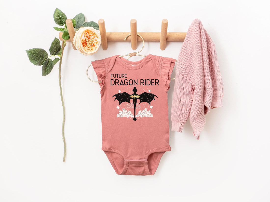 future dragon rider Basgaith Fourth Wing baby gift shower gift onesie