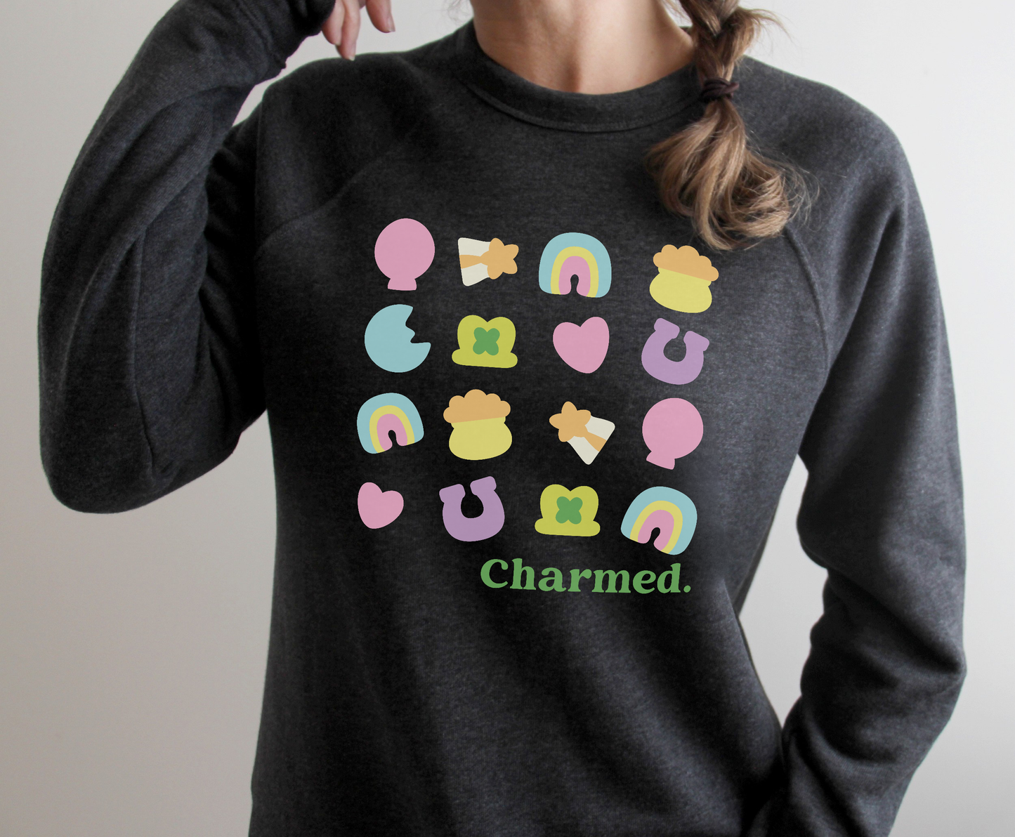 Lucky Charms Charmed Shamrock St. Patrick's Day Crewneck Sweatshirt
