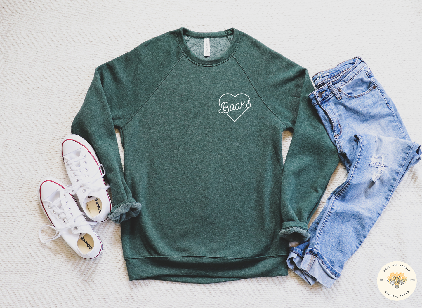 Books in My Heart Librarian and Reading Sweatshirt