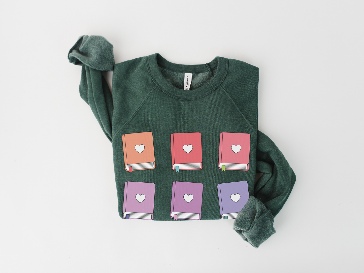 Valentine's Day Heart Books in a Row Librarian and Reading Sweatshirt