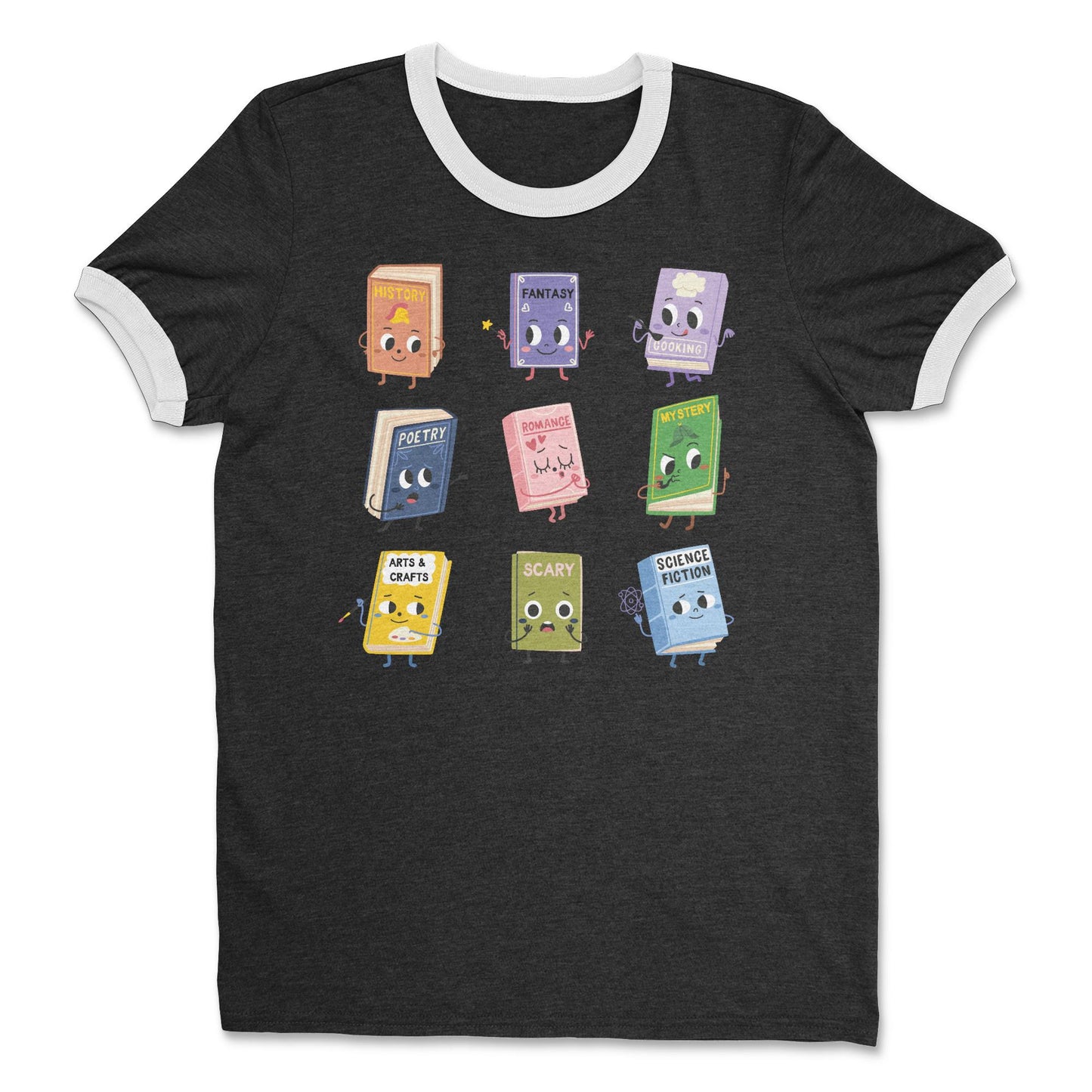 Book Genres Cotton Ringer T-shirt