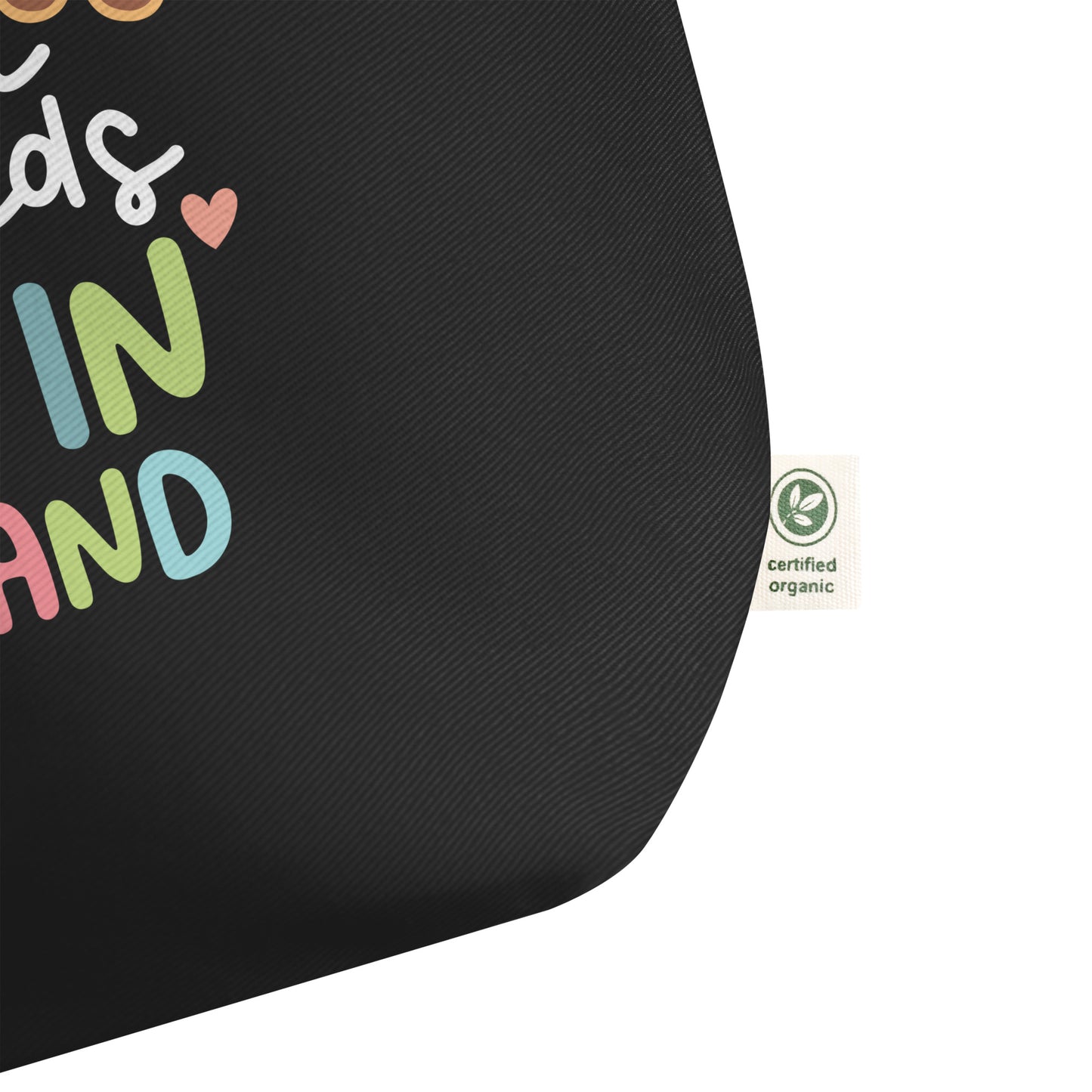 Book in My Hands Toes in the Sand - Large organic tote bag