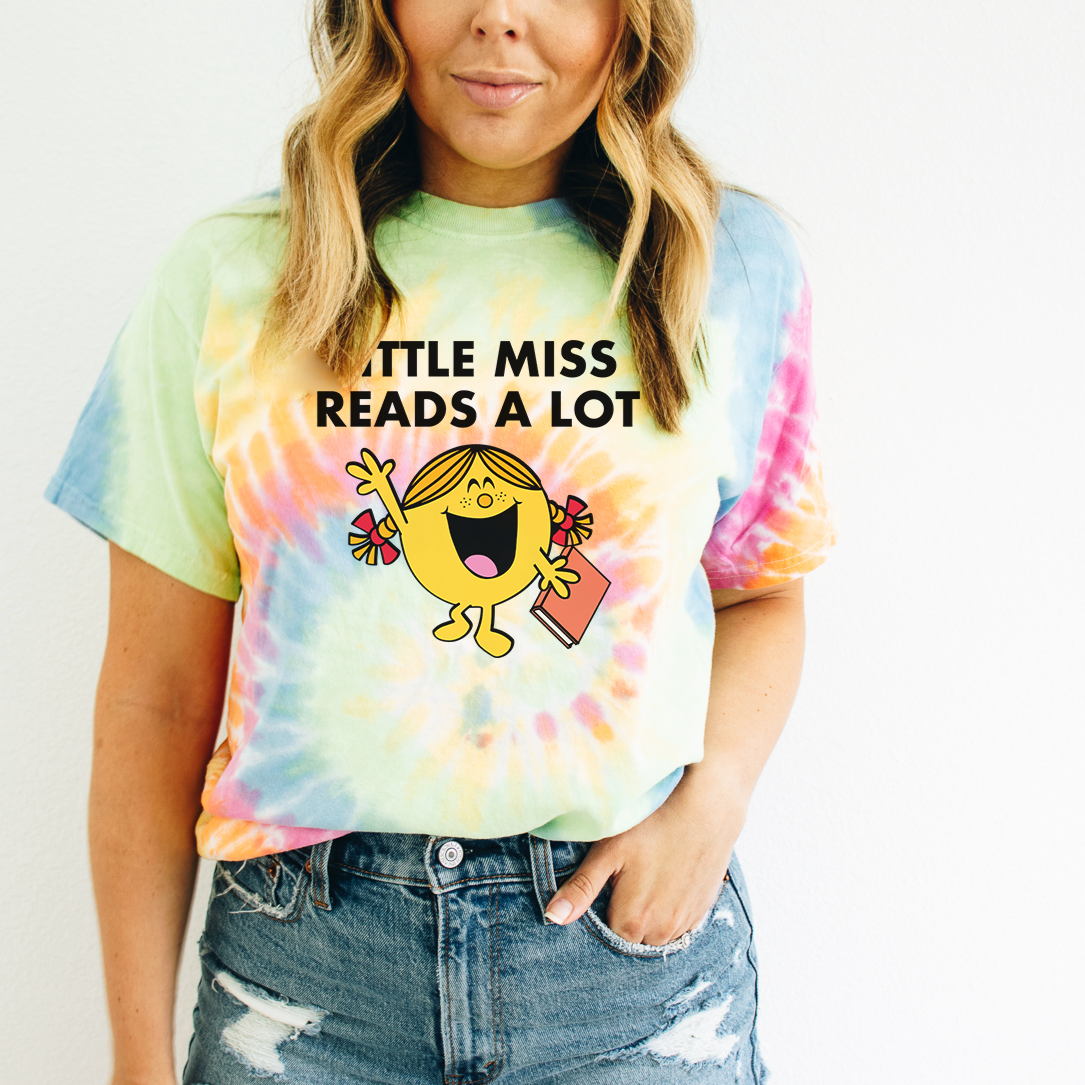 Little Miss Reads A Lot Tie-Dye Short Sleeve T-shirt