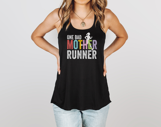 One Bad Mother Runner Flowy Racerback Tank
