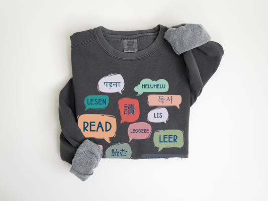 Read Languages Unisex Heavyweight Pigment-Dyed Sweatshirt