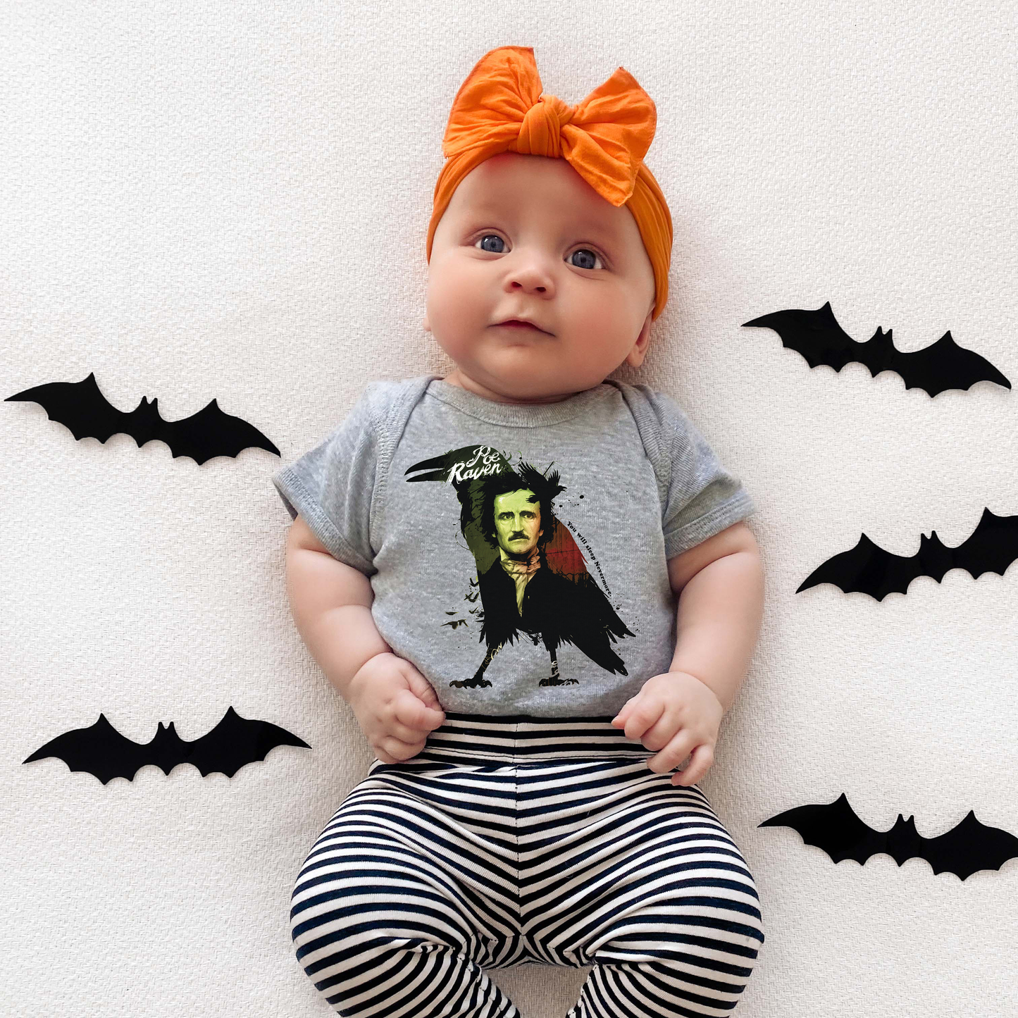 Poe's Raven You Will Sleep Nevermore Halloween Baby Onesie©
