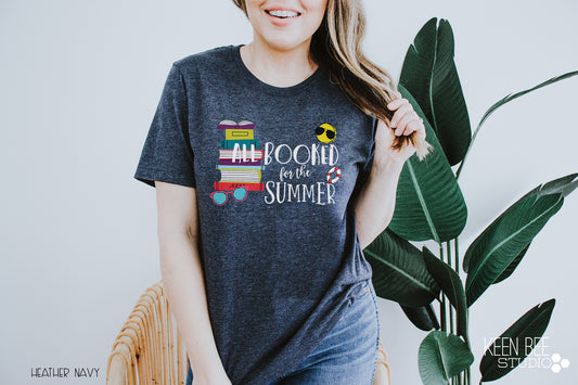 All Booked for the Summer Books and Sunshine Librarian T-Shirt