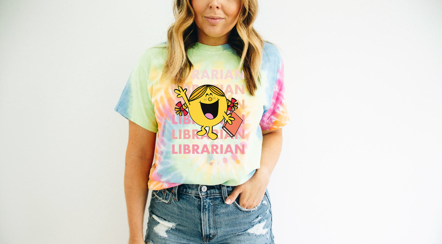 Little Miss Librarian Tie-Dye Short Sleeve T-shirt