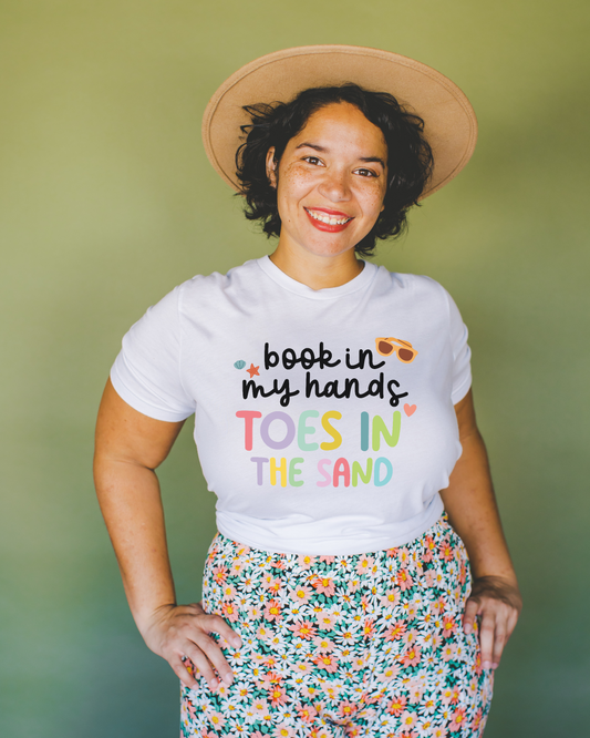Books in My Hand, Toes in the Sand -- Summer Reading Short Sleeve T-shirt