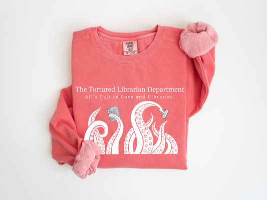 Tortured Librarian Department Unisex Pigment Dyed Librarian Sweatshirt