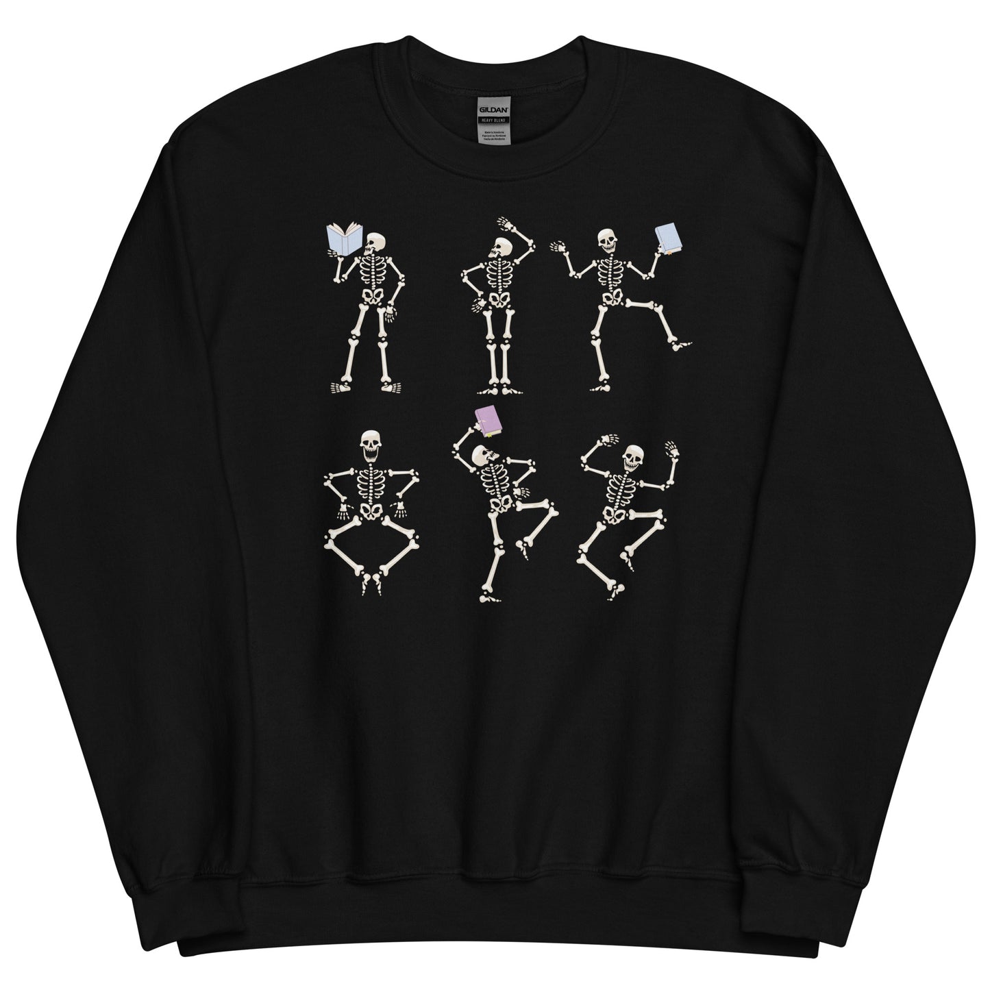 Dancing Skeletons Reading Books Comfy Unisex Sweatshirt