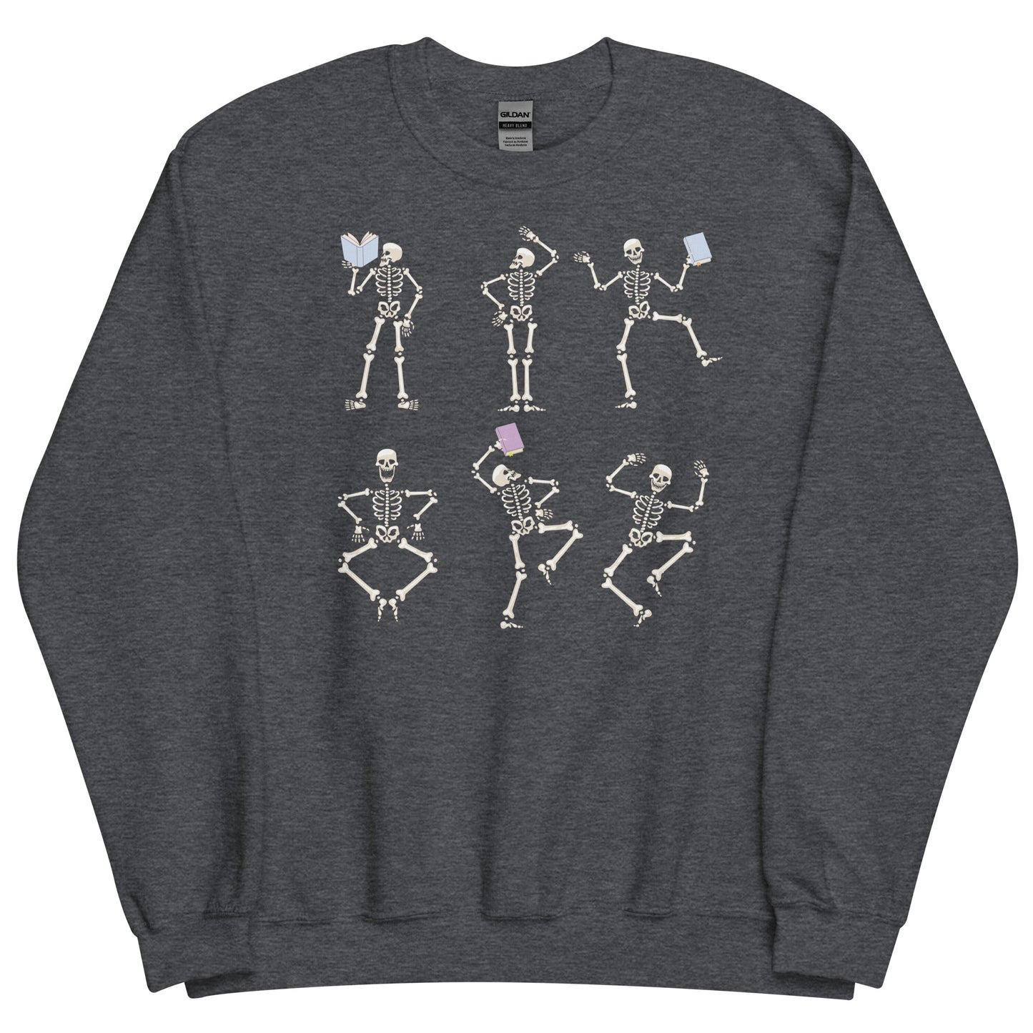 Dancing Skeletons Reading Books Comfy Unisex Sweatshirt
