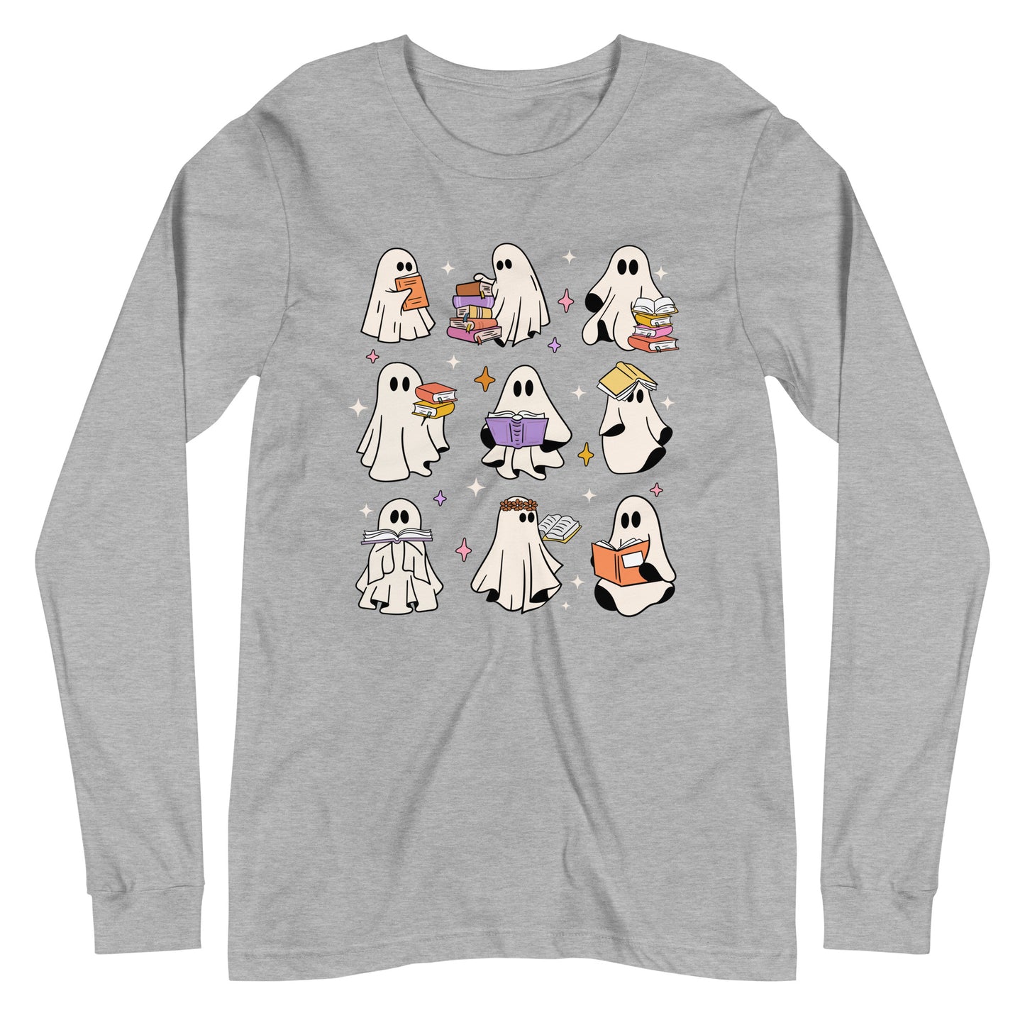 Ghosts Reading Boooks Halloween Long Sleeve Tshirt
