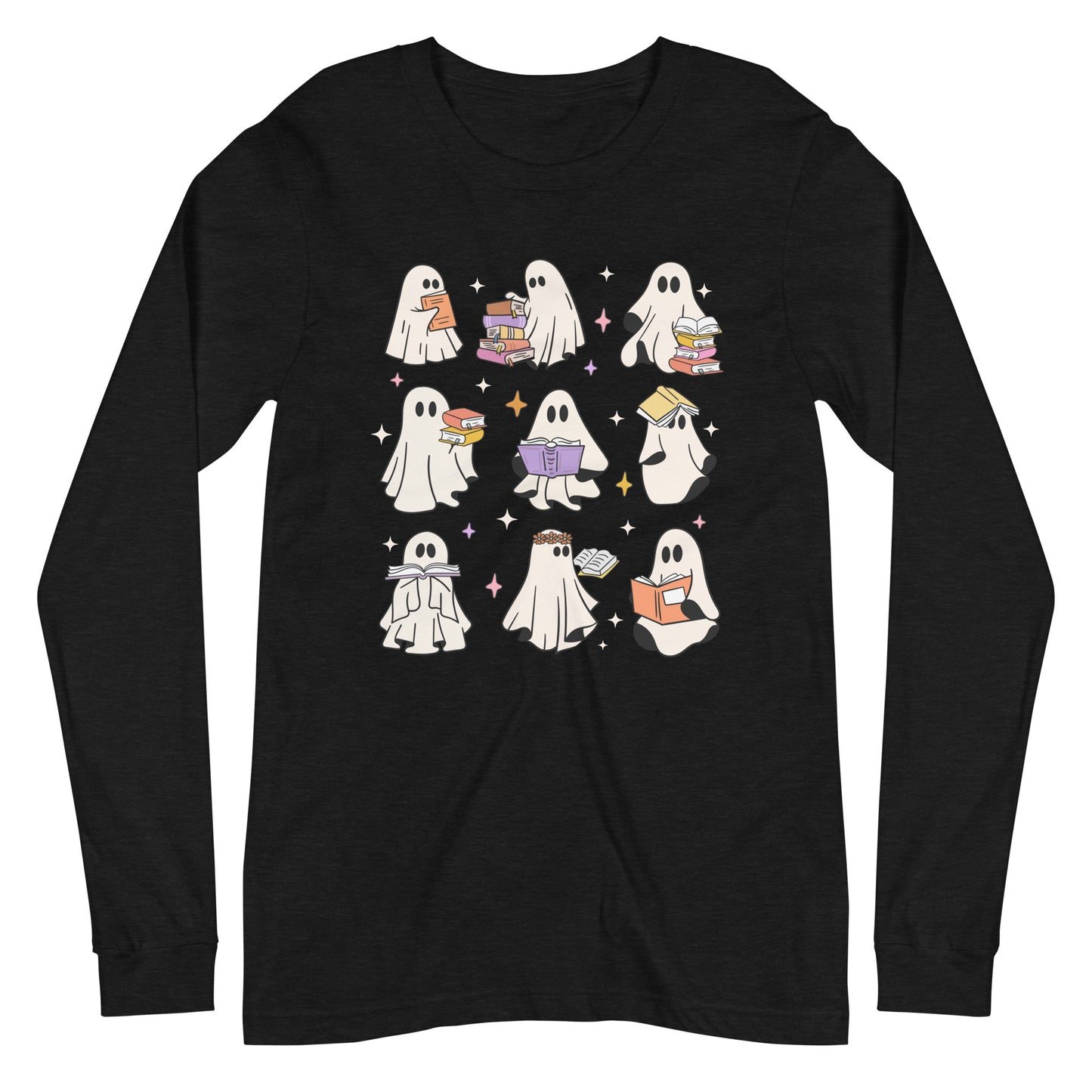 Ghosts Reading Boooks Halloween Long Sleeve Tshirt
