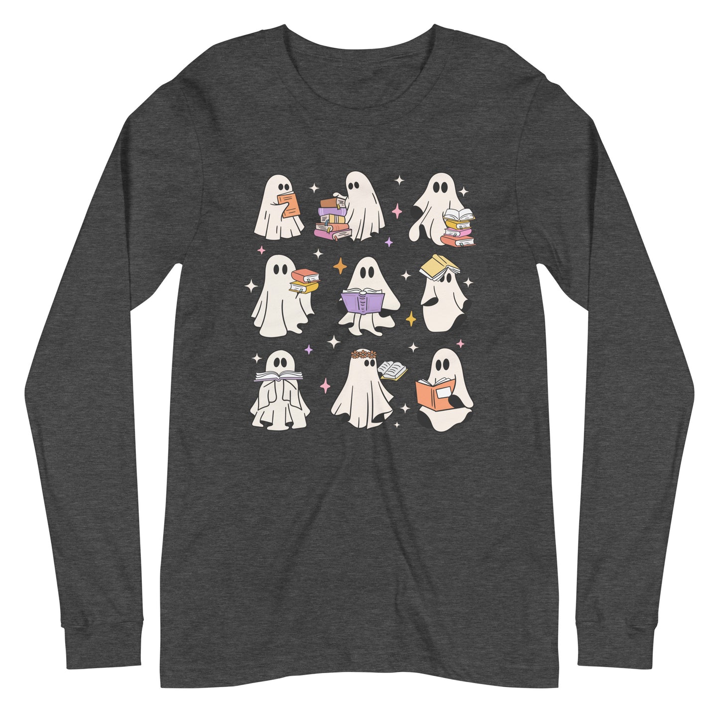 Ghosts Reading Boooks Halloween Long Sleeve Tshirt
