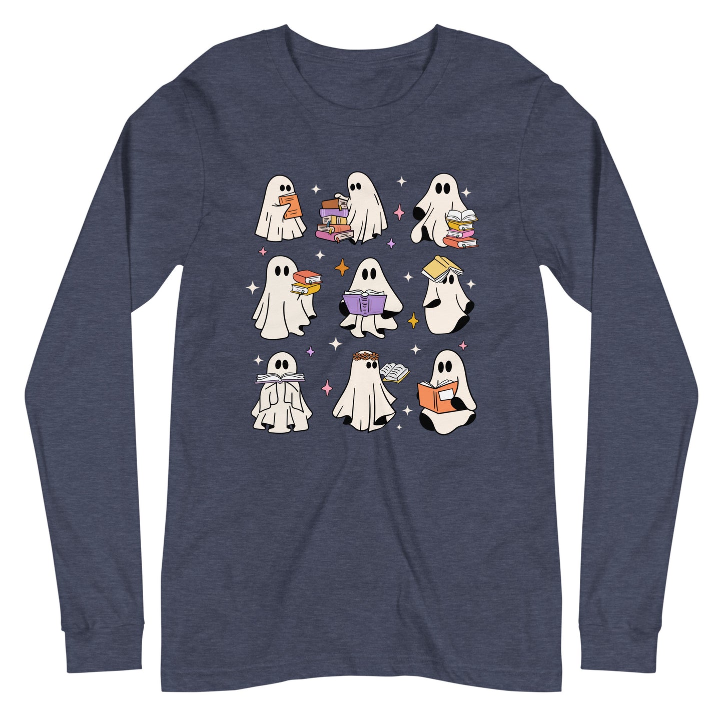 Ghosts Reading Boooks Halloween Long Sleeve Tshirt