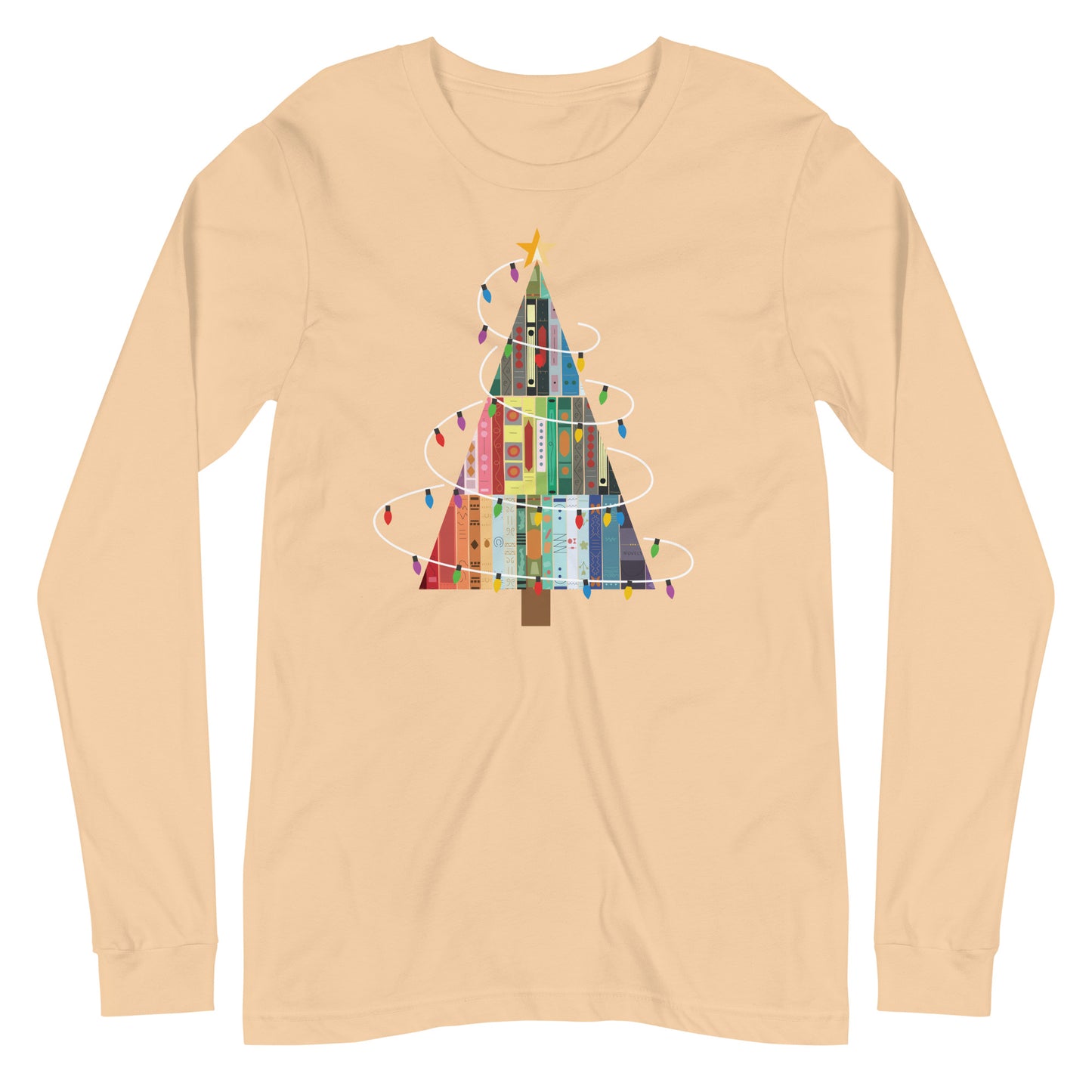 Christmas Holiday Book Tree Librarian Long Sleeve Tshirt