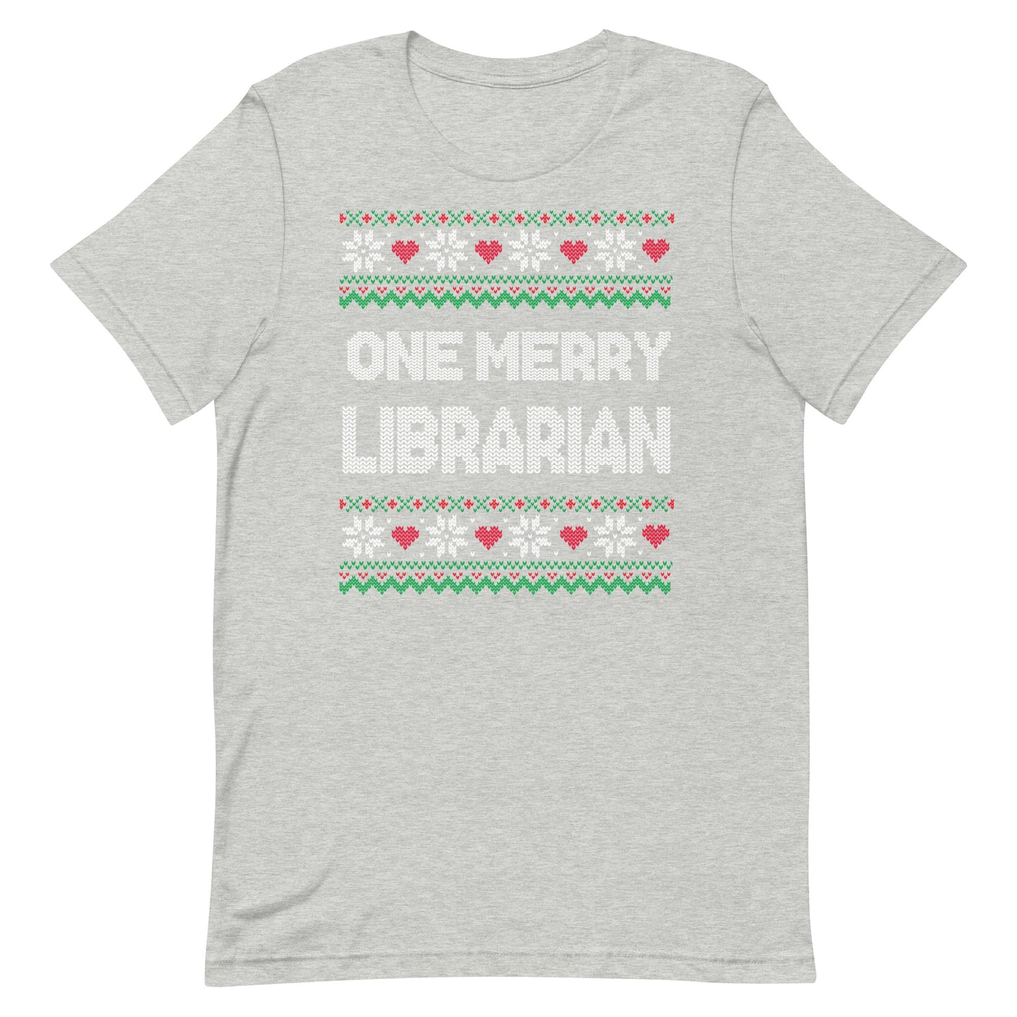 Merry Christmas Librarian Ugly Sweater Short Sleeve Tshirt