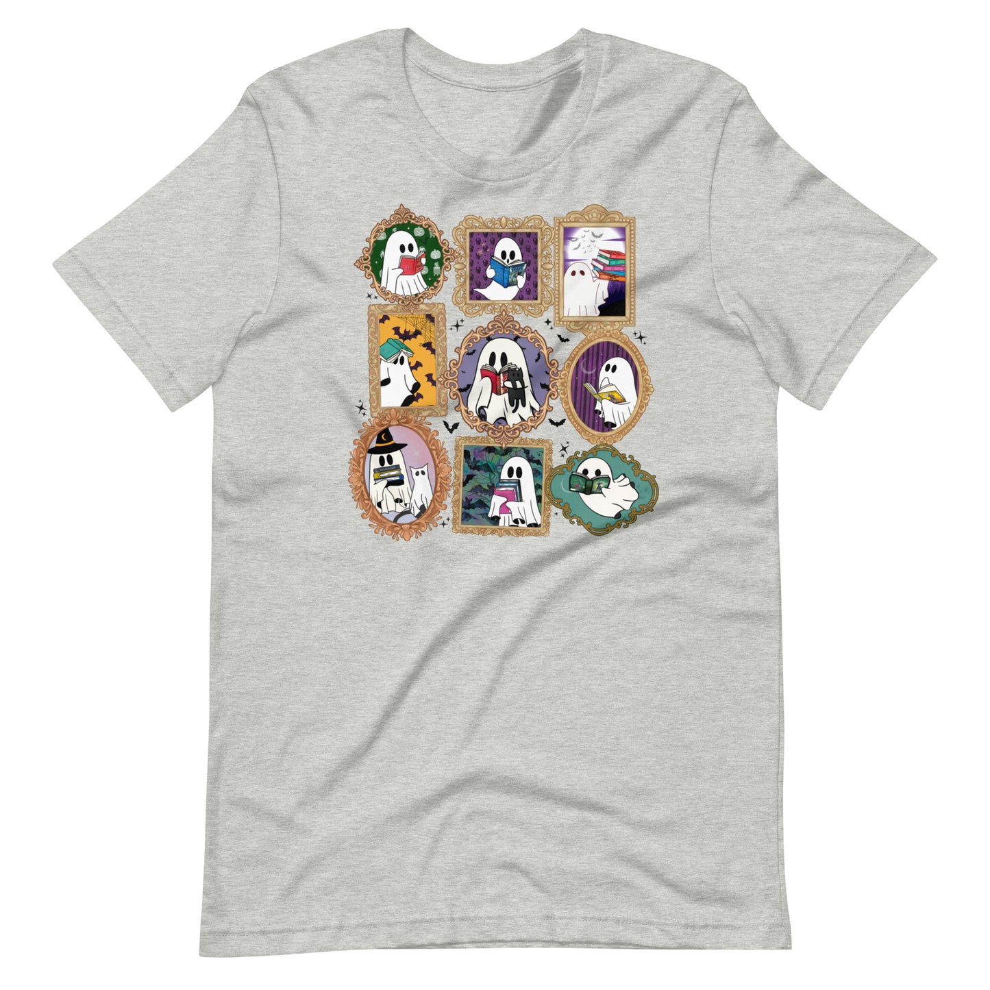 Spooky Ghost Portrait Reading Books Unisex t-shirt