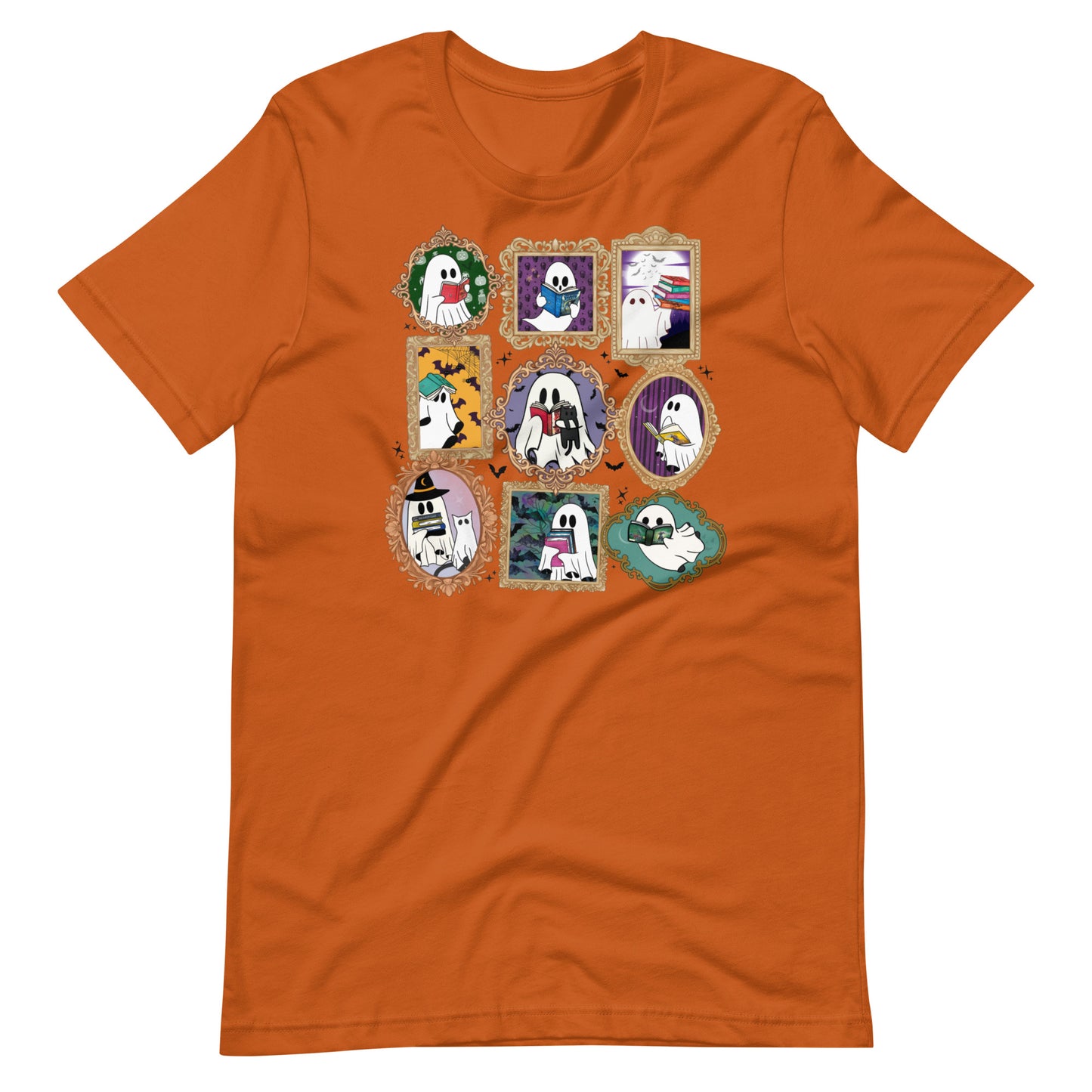 Spooky Ghost Portrait Reading Books Unisex t-shirt