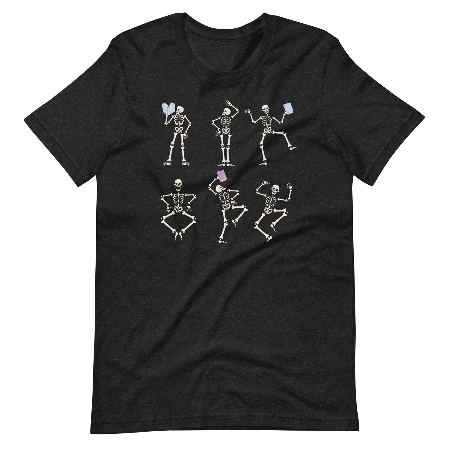 Dancing Skeletons with Books Librarian Halloween Short Sleeve T-shirt