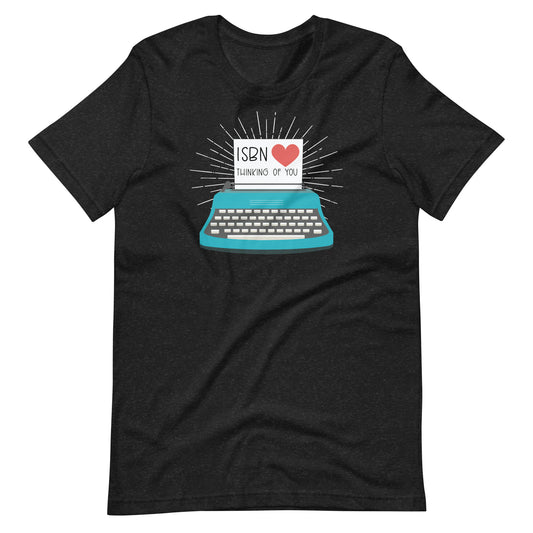ISBN Thinking of You Valentine's Day Librarian Short Sleeve T-shirt