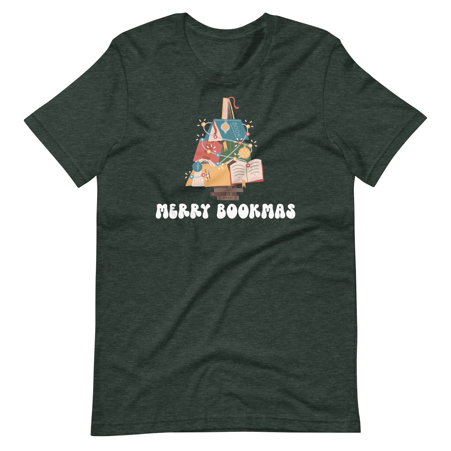 Merry Bookmas Christmas Short Sleeve Tshirt