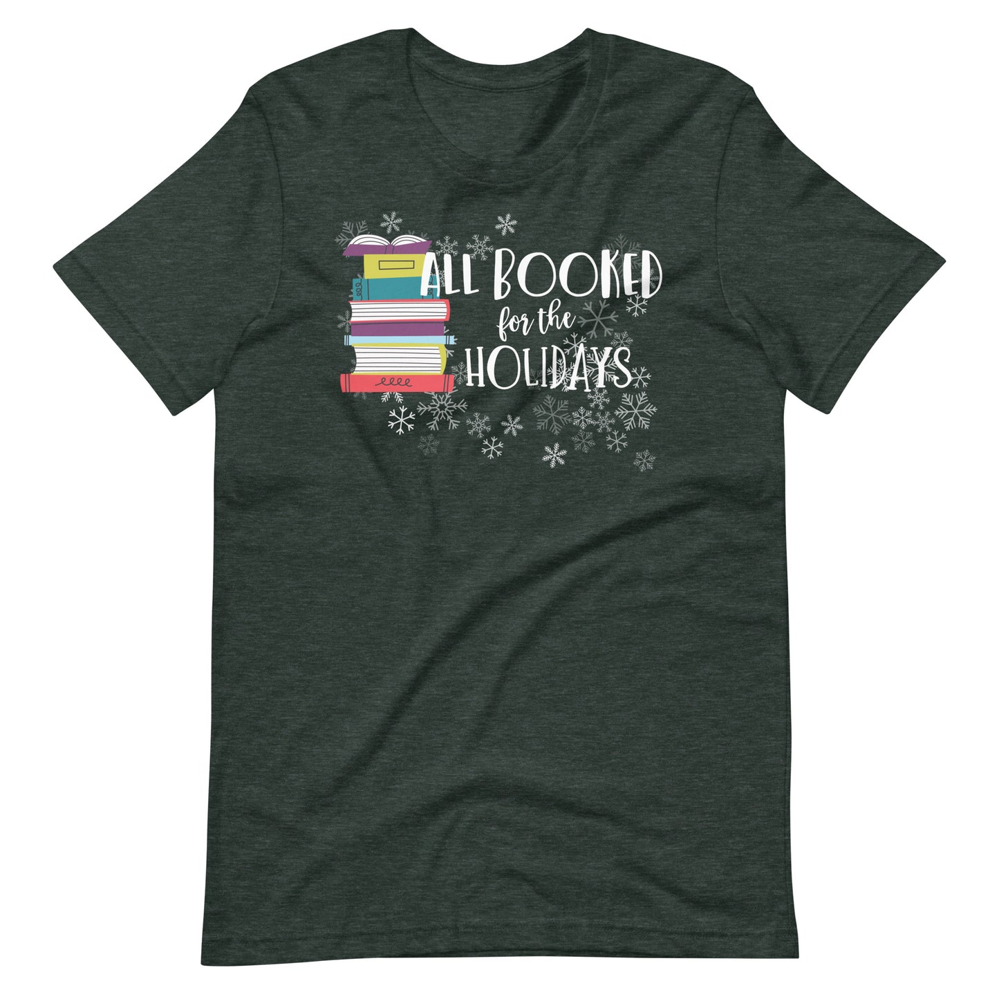 All Booked for the Holidays Christmas Holiday Librarian T-Shirt