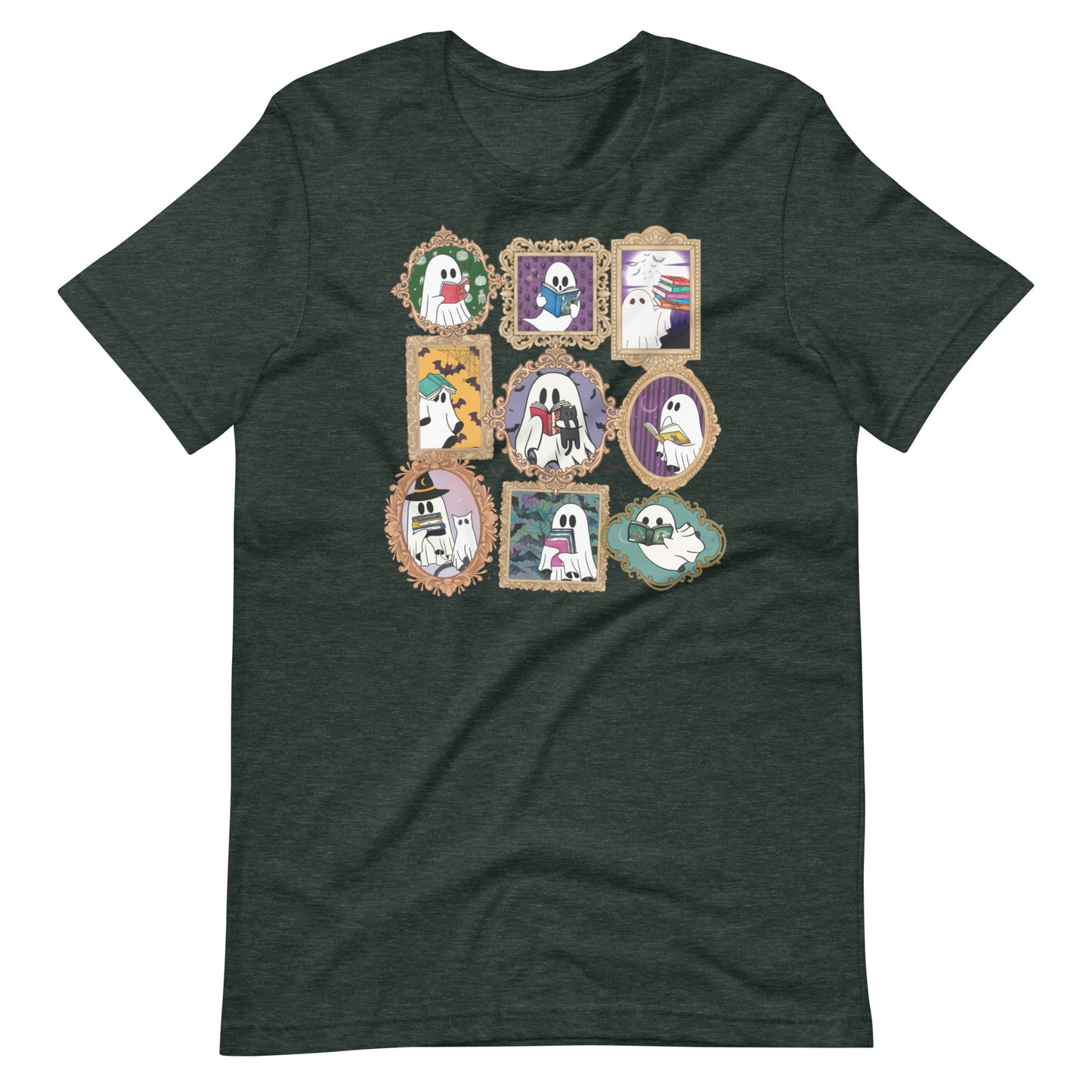 Spooky Ghost Portrait Reading Books Unisex t-shirt