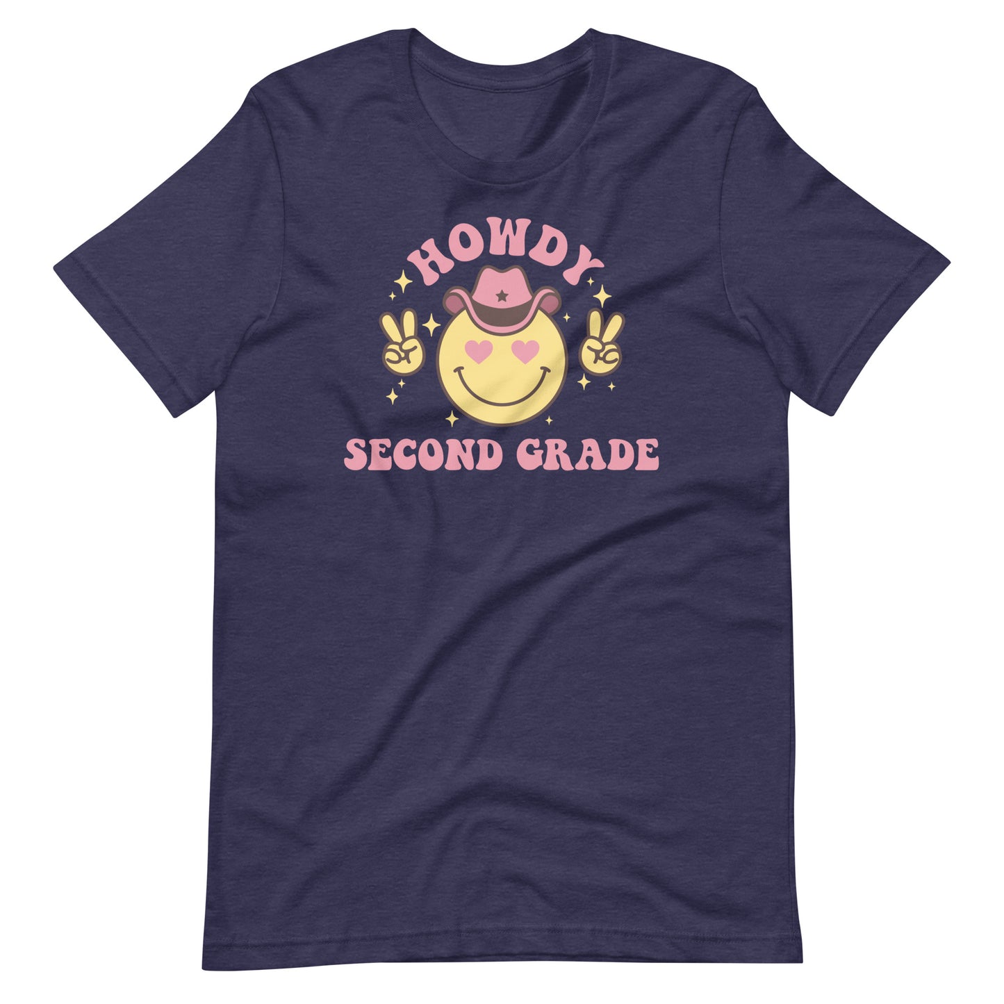 Second Grade Teacher Shirt Smile Howdy Pink Cowboy Design