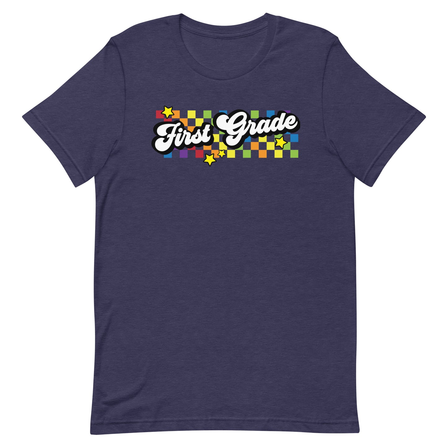 First Grade Rainbow Squares Teacher Short Sleeve T-shirt