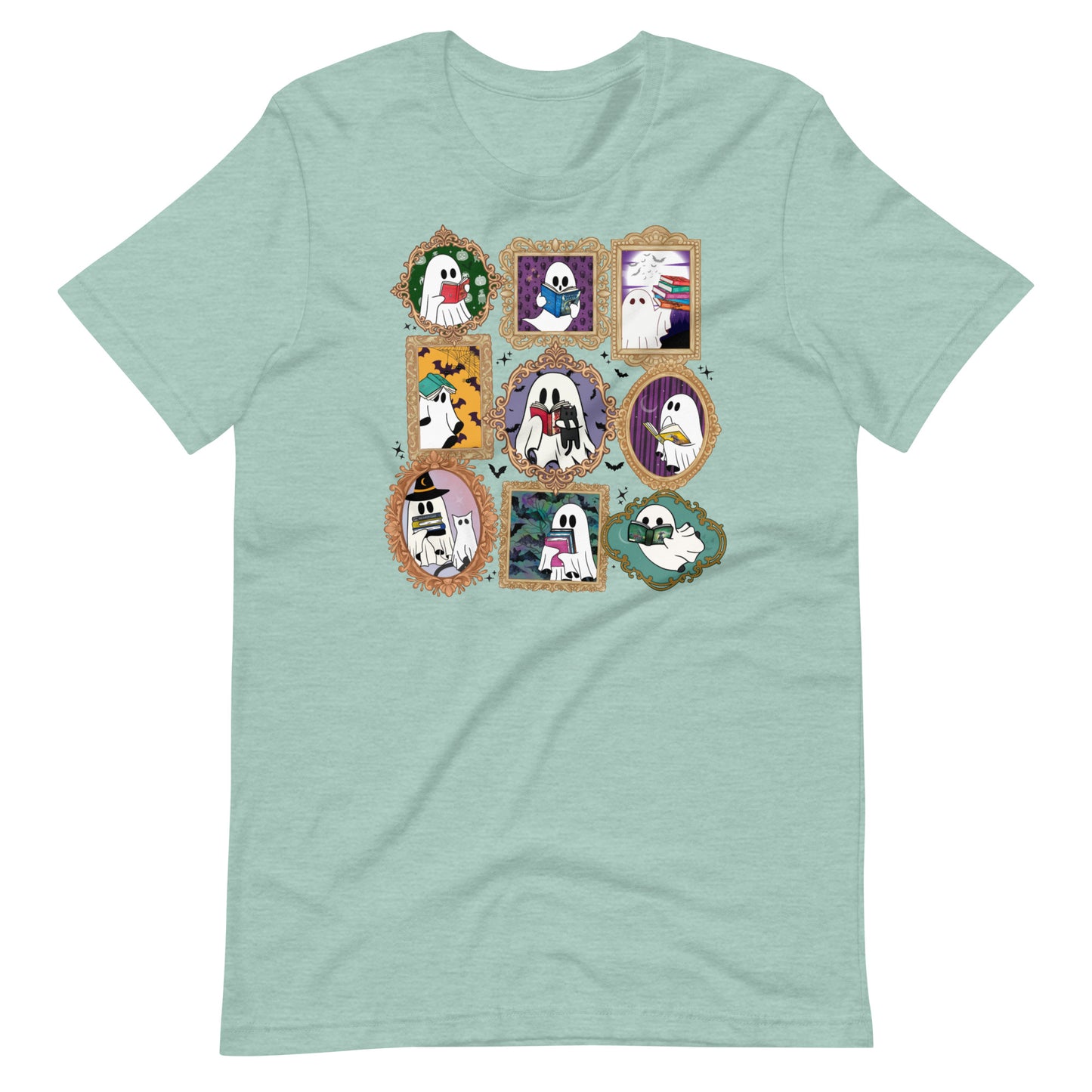 Spooky Ghost Portrait Reading Books Unisex t-shirt