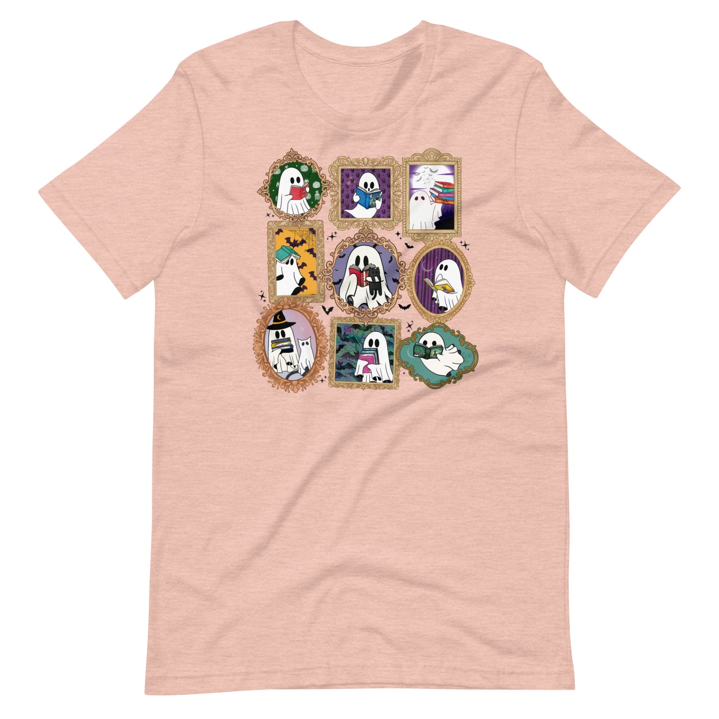 Spooky Ghost Portrait Reading Books Unisex t-shirt